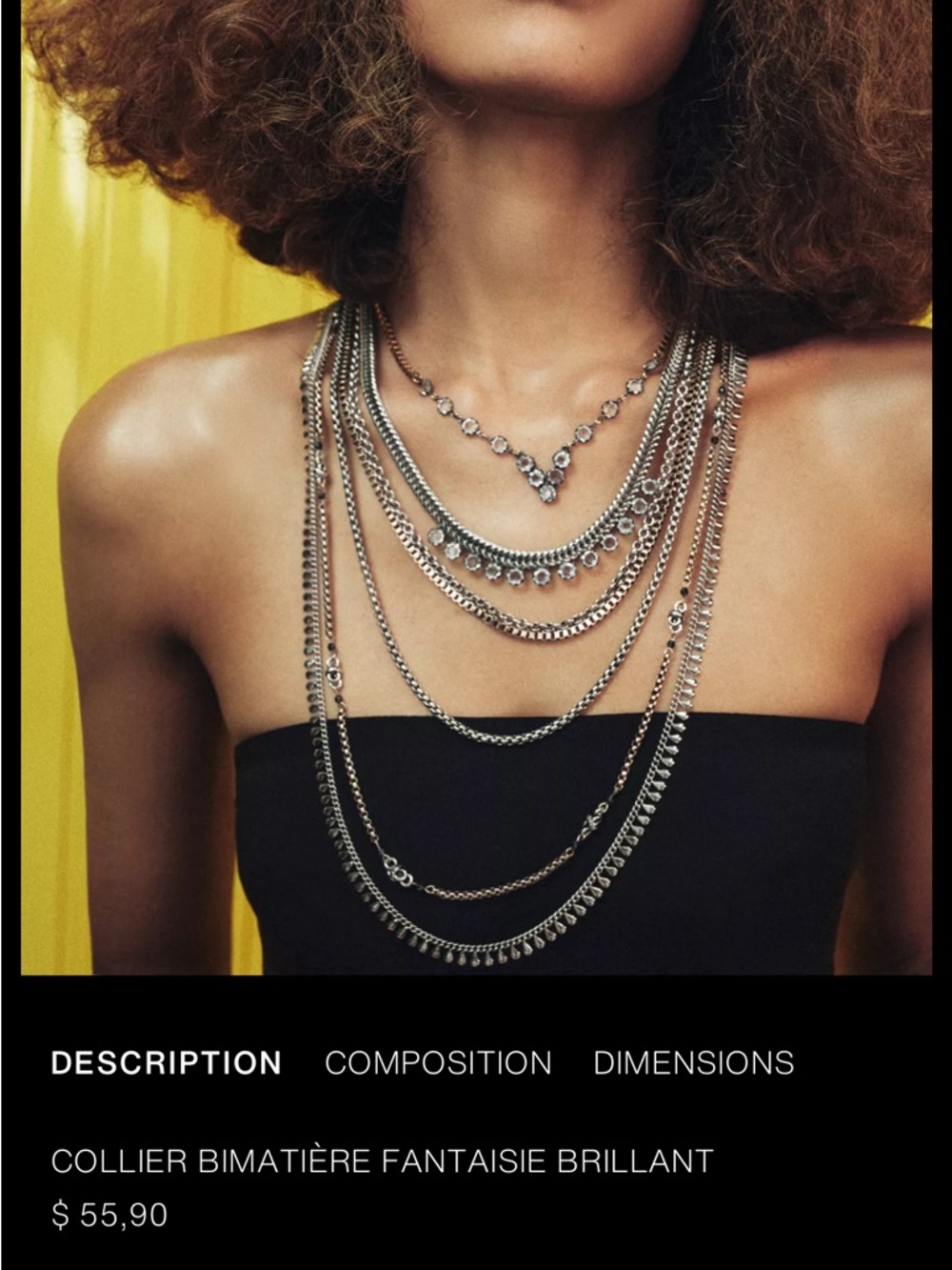 ZARA Two-Tone Layered Chain Necklace in Silver and Gold